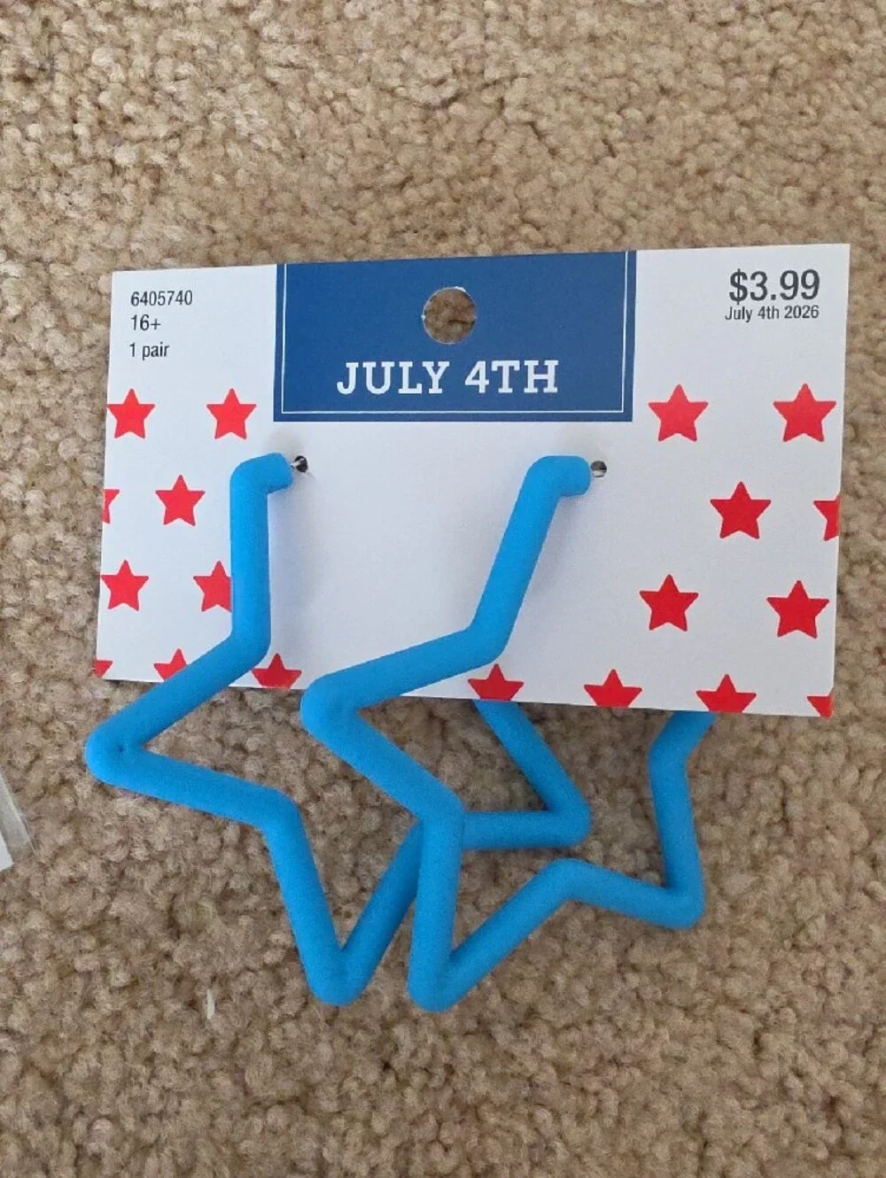 4TH OF JULY Kids Star Bangles & Bow Stickers - Red & Blue